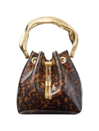 Jimmy Choo Bon Bon Tortoiseshell-effect Bucket Bag In Pattern