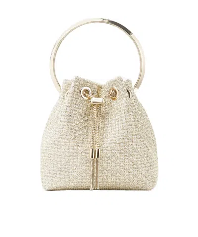 Jimmy Choo Bon Bon Bucket Bag In Silver