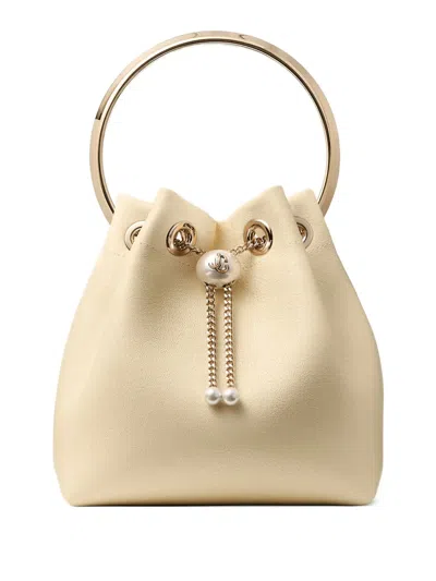 Jimmy Choo Bon Bon Bucket Bag In Neutral