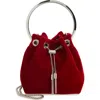 Jimmy Choo Bon Bon Bucket Bag In Red