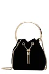 Jimmy Choo Round Handle Shoulder Bag Tassel In Black