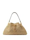 Jimmy Choo Cinch M Raffia Shoulder Bag In Brown