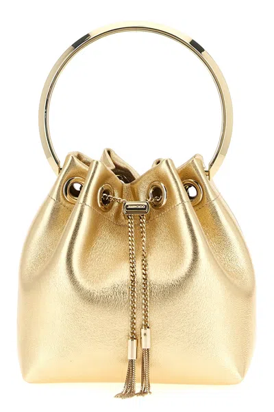Jimmy Choo 'bon Bon' Bucket Bag In Gold