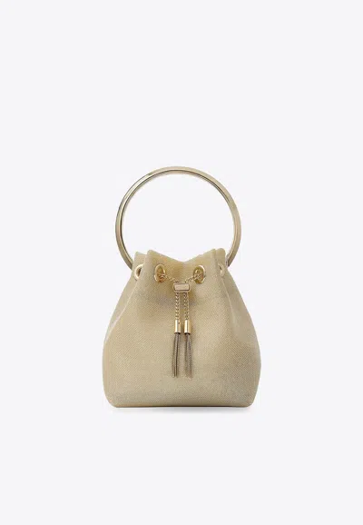 Jimmy Choo Bon Bon Bucket Bag In Gold