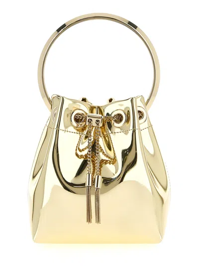 Jimmy Choo Bon Bon Bucket Bag In Gold