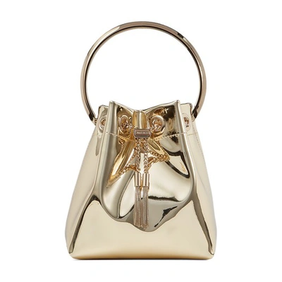 Jimmy Choo Bon Bon Bucket Bag In Gold