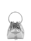 Jimmy Choo Bon Bon Mini Silver-tone Handbag With Metal Bracelet Handle In Mirror Fabbric Woman In Grey