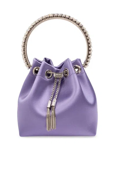 Jimmy Choo Bon Bon Bucket Bag In Violett