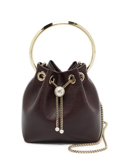 Pre-owned Jimmy Choo Bon Bon Bucket Bag In Red