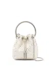 Jimmy Choo Bon Bon Bucket Bag In White