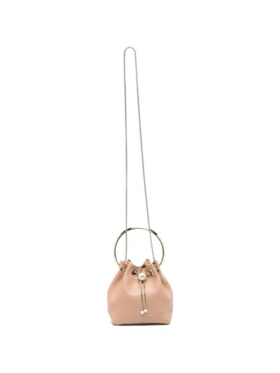 Jimmy Choo Bon Bon Bucket Bag In White