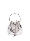 Jimmy Choo Bon Bon Tzz In Metallic Leather In Silver