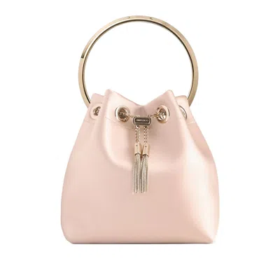 Jimmy Choo Bon Bon Circular-handle Bucket Bag In Pink