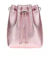 Jimmy Choo Bon Bon Metallic Leather Mini Bucket Bag In Pink