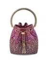 Jimmy Choo Bon Bon Crystal Degrade Top Handle Bucket Bag In Multi