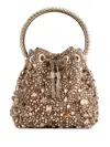 Jimmy Choo Bon Bon Crystal-embellished Bucket Bag