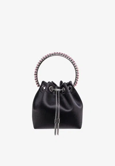 Jimmy Choo Bon Bon Crystal Embellished Satin Handbag