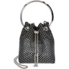 Jimmy Choo Womens  Bon Bon Crystal-embellished Satin Bag In Black/crystal