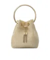 Jimmy Choo Bon Bon Drawstring Bucket Bag In Nude