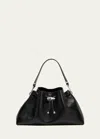 JIMMY CHOO BON BON DRAWSTRING LEATHER SHOULDER BAG