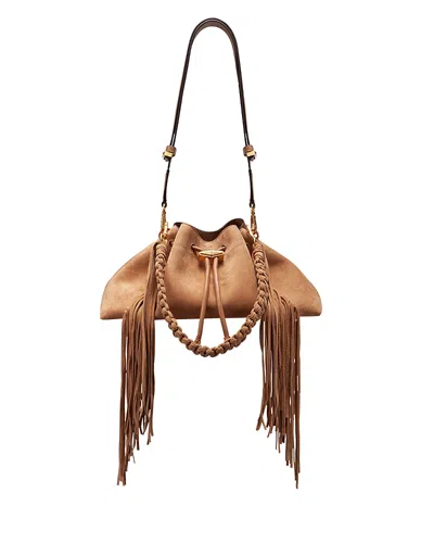 Jimmy Choo Bon Bon East/west Bucket Bag In Toffee/gold
