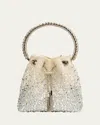 Jimmy Choo Bon Bon Embellished Top-handle Bag In Ivorycrystal