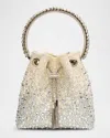 Jimmy Choo Bon Bon Embellished Top-handle Bag In Ivorycrystal