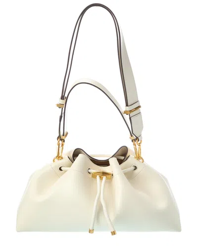 Jimmy Choo Bon Bon E/w Leather Bucket Bag In White