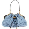 Jimmy Choo Bon Bon Eyelet Denim East/west Bucket Bag