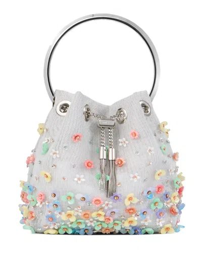 Jimmy Choo Bon Bon Floral-embellished Bucket Bag