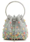 Jimmy Choo Bon Bon Floral-embellished Mesh Bucket Bag