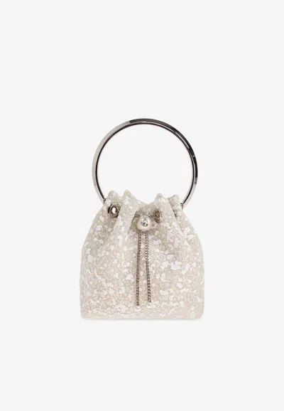 Jimmy Choo Bon Bon Glittered Top Handle Bag In Pink