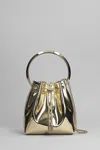 Jimmy Choo Gold Metallic Leather Bon Bon Bucket