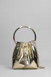 Jimmy Choo Gold Metallic Leather Bon Bon Bucket