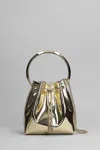 Jimmy Choo Gold Metallic Leather Bon Bon Bucket