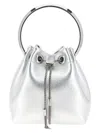 Jimmy Choo Micro Bon Bon Top Handle Bag In Silver