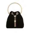 Jimmy Choo Round Handle Shoulder Bag Tassel In Black