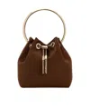 Jimmy Choo Bon Bon Satin Bucket Bag In Brown