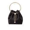 Jimmy Choo Bon Bon Hbh In Satin Color Black In Black
