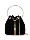 Jimmy Choo Round Handle Shoulder Bag Tassel In Black