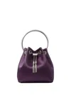 Jimmy Choo Bon Bon Leather Bucket Bag In Purple
