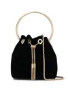 Jimmy Choo Round Handle Shoulder Bag Tassel In Black