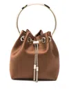 Jimmy Choo Chain Strap Bucket Bag Tassel Detail In Brown