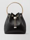 Jimmy Choo Bon Bon Leather Bucket Chain Shoulder Bag In Black