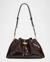 Jimmy Choo Bon Bon Medium Croc-embossed Leather Shoulder Bag In Brown