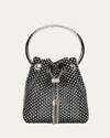 Jimmy Choo Bon Bon Mesh Crystal Top-handle Bag In Blackcrystal