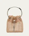 Jimmy Choo Bon Bon Mesh Crystal Top-handle Bag In Macaroncry
