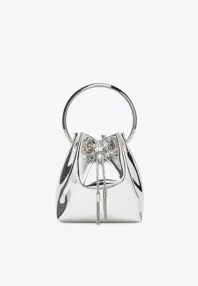 Jimmy Choo Bon Bon Bucket Bag In Metal