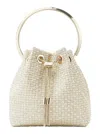 Jimmy Choo 'bon Bon' Metallic Handbag With Chain-link Shoulder Strap And Round Top Handle In Mesh Woman