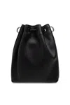 Jimmy Choo Bon Bon Metallic Leather Mini Bucket Handbag In Black